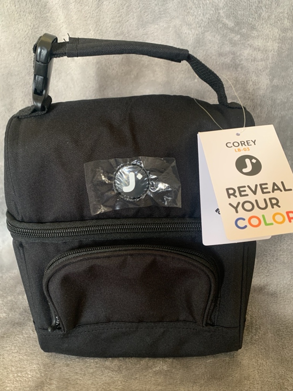 Joy World New with Tags COREY Black Insulated Lunch Bag.